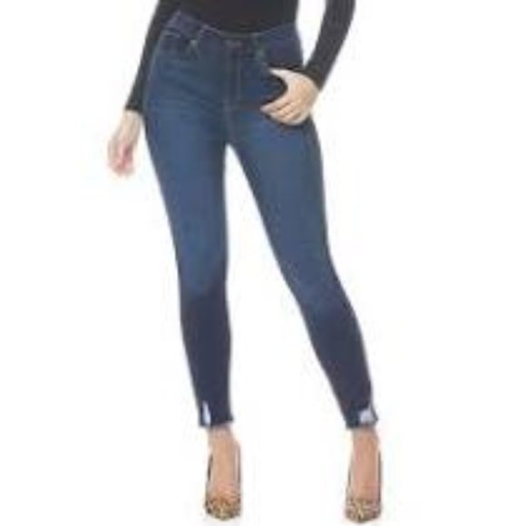sofia by sofia vergara Denim - Sofia Jeans Rosa Curvy Ripped Hem High Waist Ankle